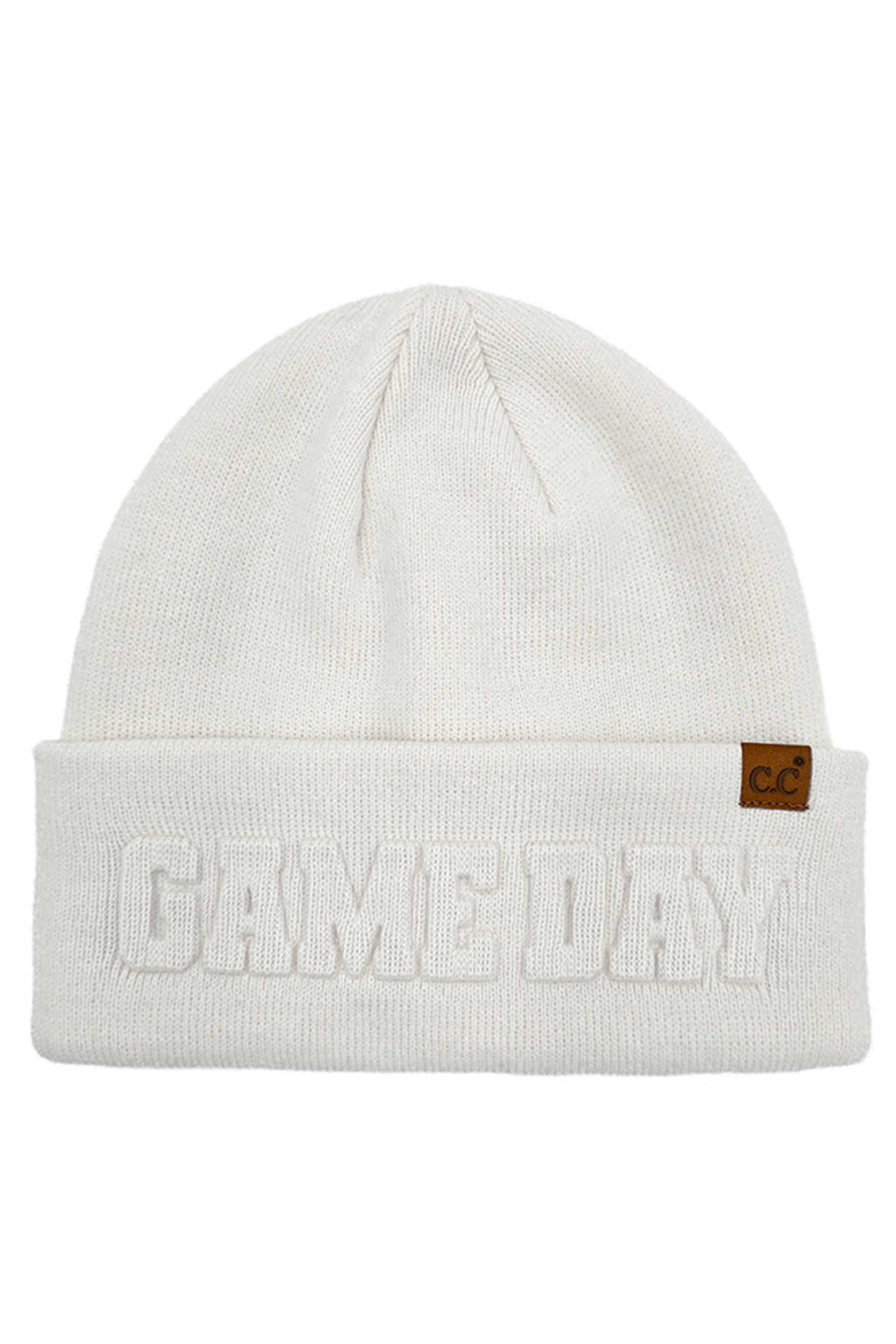 C.C GAME DAY Embossed Lettering Cuff Beanie