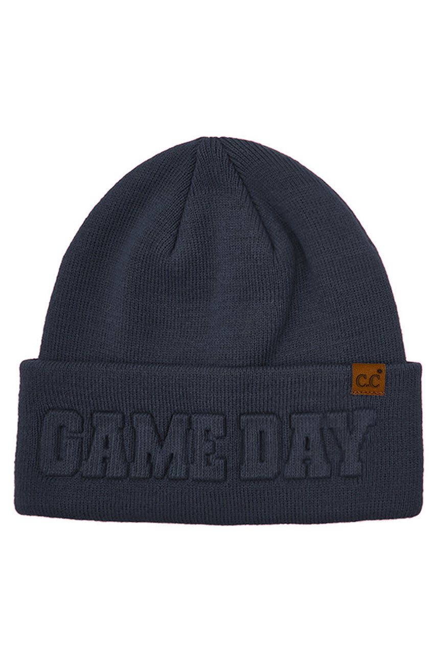 C.C GAME DAY Embossed Lettering Cuff Beanie