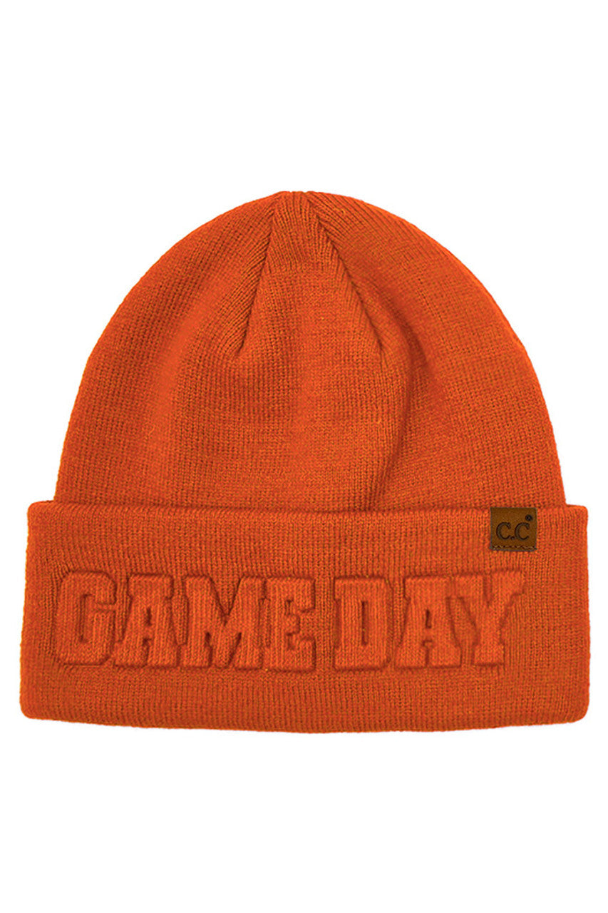 C.C GAME DAY Embossed Lettering Cuff Beanie