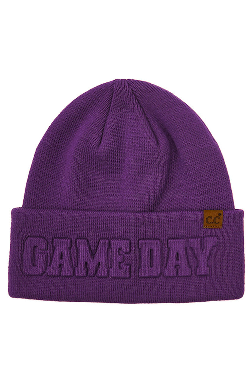 C.C GAME DAY Embossed Lettering Cuff Beanie