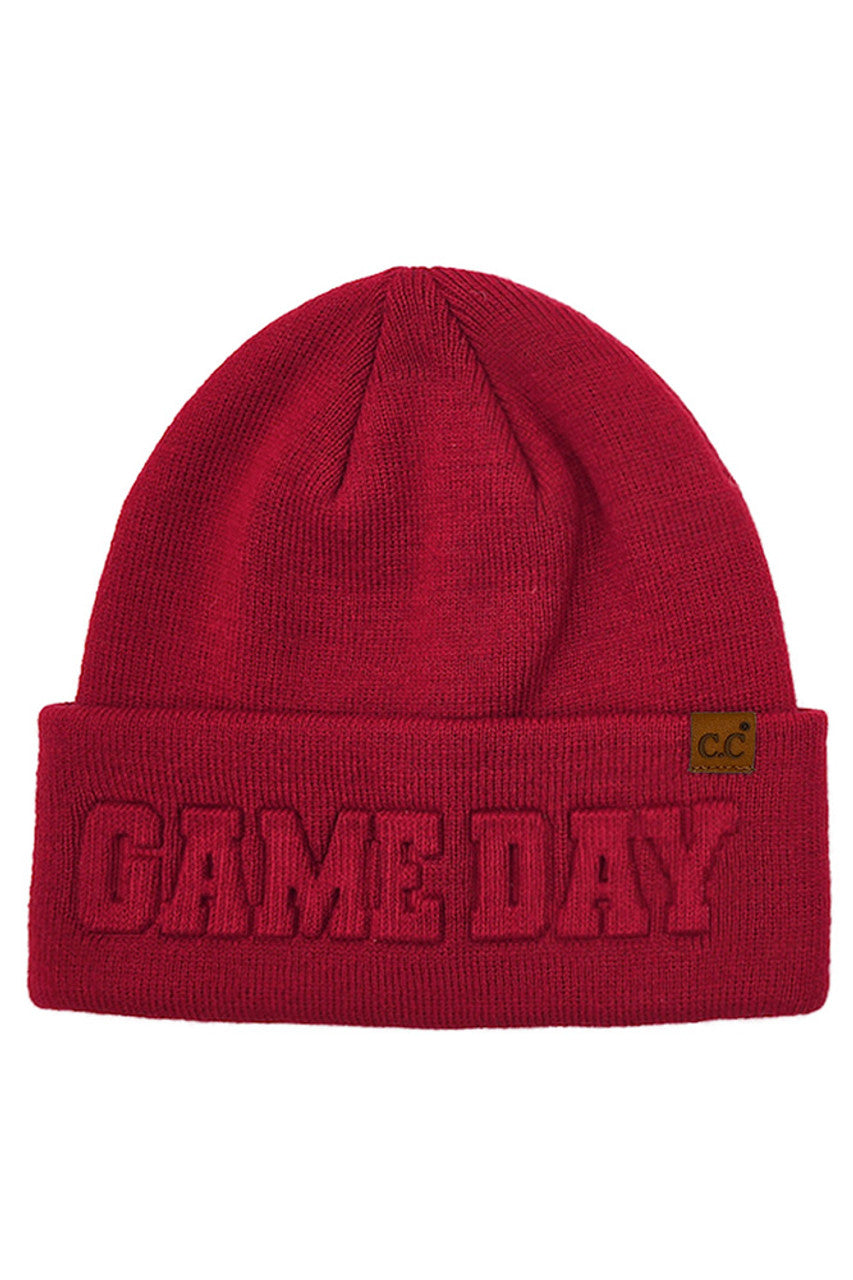 C.C GAME DAY Embossed Lettering Cuff Beanie