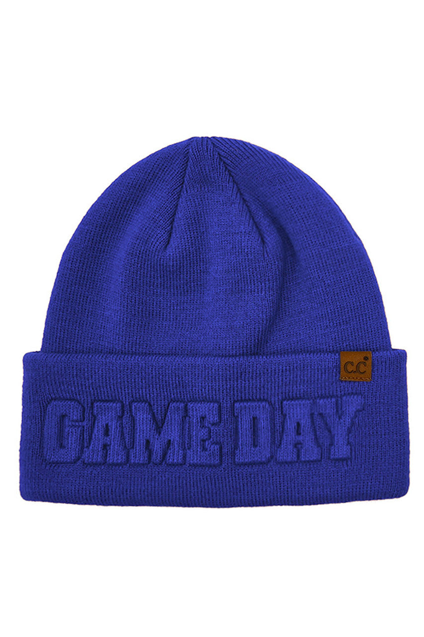 C.C GAME DAY Embossed Lettering Cuff Beanie
