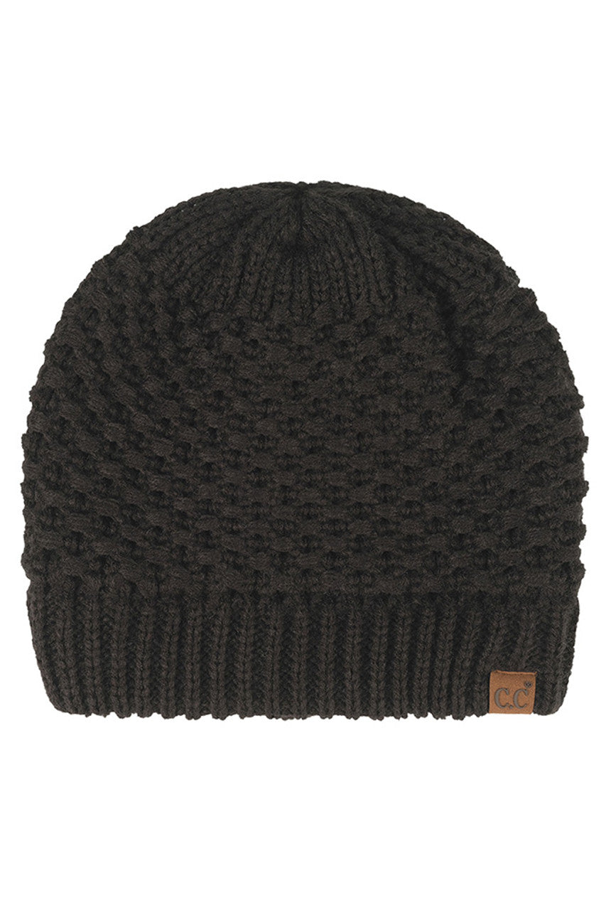 C.C Women's Cross Cell Stitch Knit Satin Lining Beanie