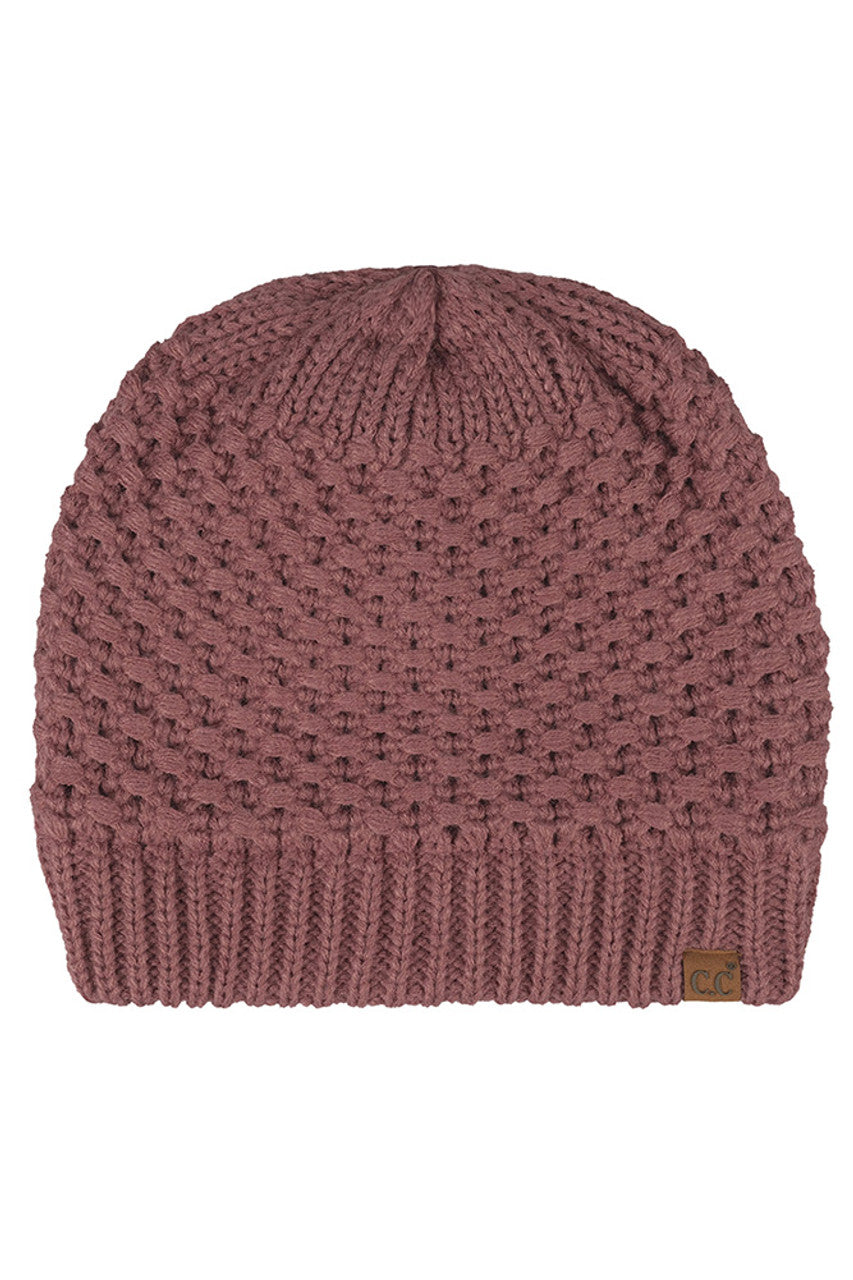 C.C Women's Cross Cell Stitch Knit Satin Lining Beanie