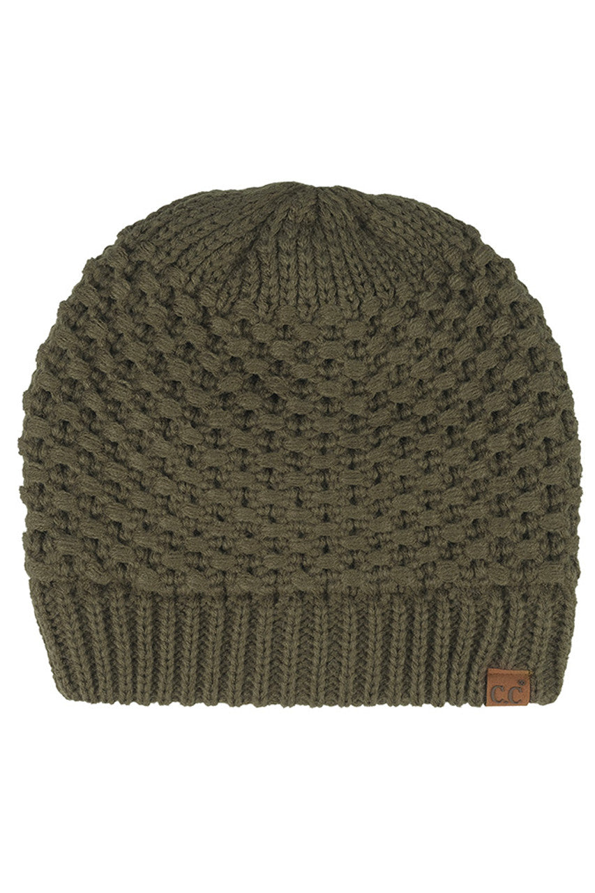 C.C Women's Cross Cell Stitch Knit Satin Lining Beanie