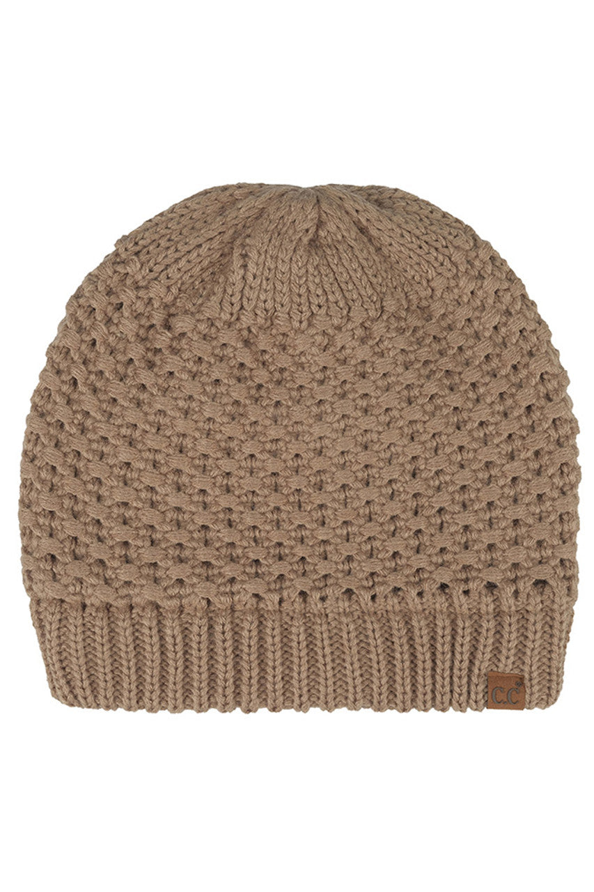 C.C Women's Cross Cell Stitch Knit Satin Lining Beanie