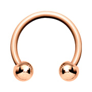 18G Rose Gold Circular Horseshoe Barbell 5/16 3mm Ball
