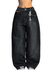 Women's Baggy Barrel Jeans Y2K Vintage Wide Leg Jeans