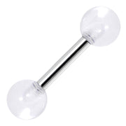 16G 1/4 Acrylic Clear Tragus Cartilage Barbell