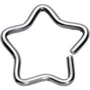 16G 3/8 Steel Hollow Star Closure Daith CartilageTragus Earring