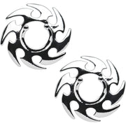 Silver Tone Tribal Spiral Clip On Fake Nipple Shield Set