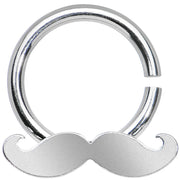 14G Shimmering Mustache Horseshoe Septum Ring