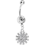 Clear Gem Summertime Sunburst Dangle Belly Ring