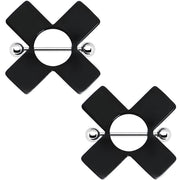14G Black Acrylic X Nipple Shield Set