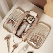 Makeup bag with compartments, Multifunctional cosmetic bag women's large capacity, portable storage bag, partition travel toilet bag, makeup bag organizer,