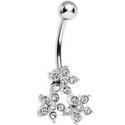 Crystalline Gem Trio of Flowers Belly Ring
