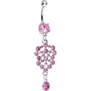 Pink Gem Pool of Sparkle Dangle Belly Ring