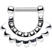 16G 1/4 Stainless Steel Aztec Moon Septum Clicker