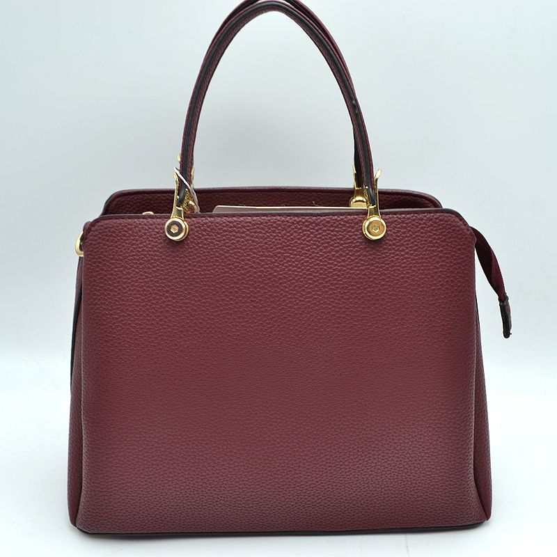 Structured Top Handle Handbag with Zipper Closures
