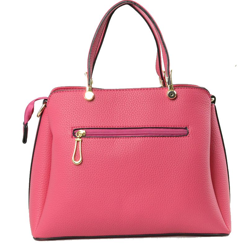 Structured Top Handle Handbag with Zipper Closures