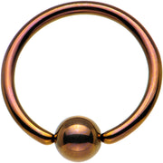 14G 9/16 Diameter Bronze Anodized BCR Captive Ring