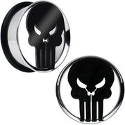 1 inch Licensed The Punisher Single Flare Steel Tunnel Plugs Set
