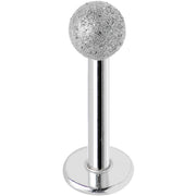 16G 5/16 Silver Sandblasted Steel Monroe Labret 3mm Ball