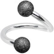 16G 5/16 Black Sandblasted Steel Spiral Barbell 3mm Ball