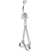 Clear Cubic Zirconia Dazzling Infinity Symbol Dangle Belly Ring