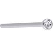 18G 3/4 Clear CZ Steel Straight Fishtail Nose Ring 2mm