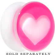 5/8 White Pink Acrylic Adoring Heart Saddle Plug