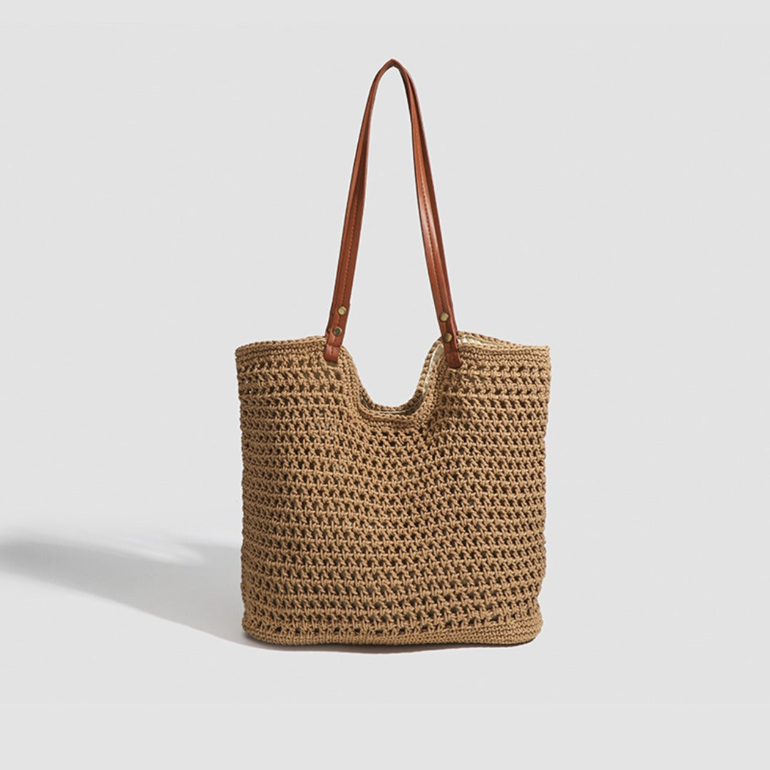 Grid knitted hobo bag, travel commuter shoulder bag, travel large capacity armpit bag, crochet hobo purse