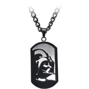 Licensed Black IP Star Wars Darth Vader Dog Tag Pendant Necklace
