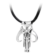 Licensed Steel Star Wars 3D Mandalorian Symbol Pendant Necklace