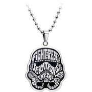 Licensed Steel Star Wars Typography Art Stormtrooper Pendant Necklace