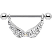 14G Mystical Gemmed Angel Wings Dangle Nipple Shield 24mm