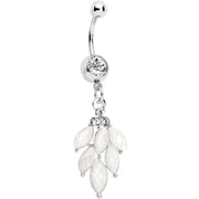 Clear Gem White Elegant Chandlier Dangle Belly Ring