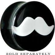 18mm Black Acrylic White Mustache Saddle Plug