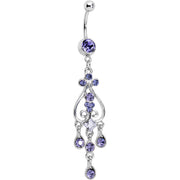 Purple Gem Liquid Drops Chandelier Belly Ring