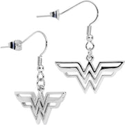 Officially Licensed Stainless Steel Wonder Woman Dangle Earrings