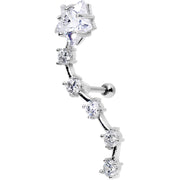 Stainless Steel CZ Shooting Star Right Tragus Cartilage Earring