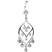 Clear Gem Victorian Chandelier Dangle Belly Ring