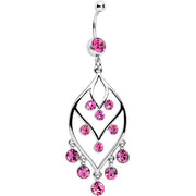 Pink Gem Victorian Chandelier Dangle Belly Ring