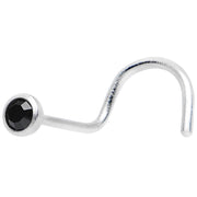 22G Press Fit Black Diamond Gem Stainless Steel Nose Ring