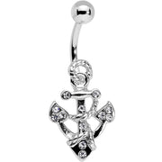Clear Gem Caravelle Anchor Belly Ring