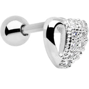 16G Stainless Steel Cubic Zirconia Heart Tragus Earring