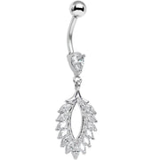 Clear CZ Gem Light as a Feather Dangle Belly Ring