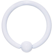 16G White Ceramic Coated Stainless Steel BCR Captive Ring