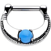 14G Surgical Steel Semi-precious Turquoise Septum Clicker