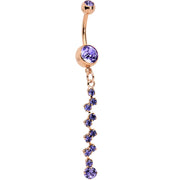 Purple Rose Gold Anodized Criss Cross Dangle Belly Ring